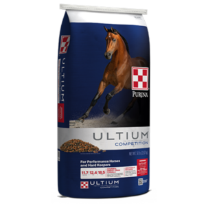 Purina Ultium Competition Horse Formula Purina Ultium Competition Horse Formula. Dark blue 50-lb bag.