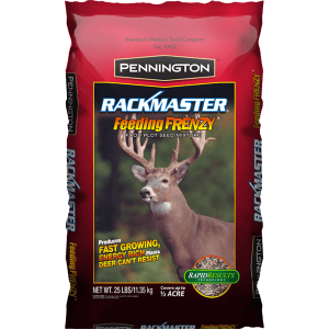 bag of Rackmaster Feeding Frenzy featuring large buck on it.