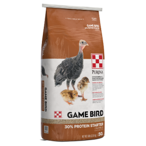 Purina Game Bird 30% Protein Starter 50-lb Purina Game Bird 30% Protein Starter. 50-lb bag size shown.