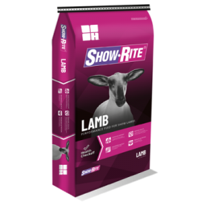 Show Rite Newco Lamb Feed D22.7 50-lb Show Rite Newco Lamb Feed D22.7. 50-lb hot pink feed bag.